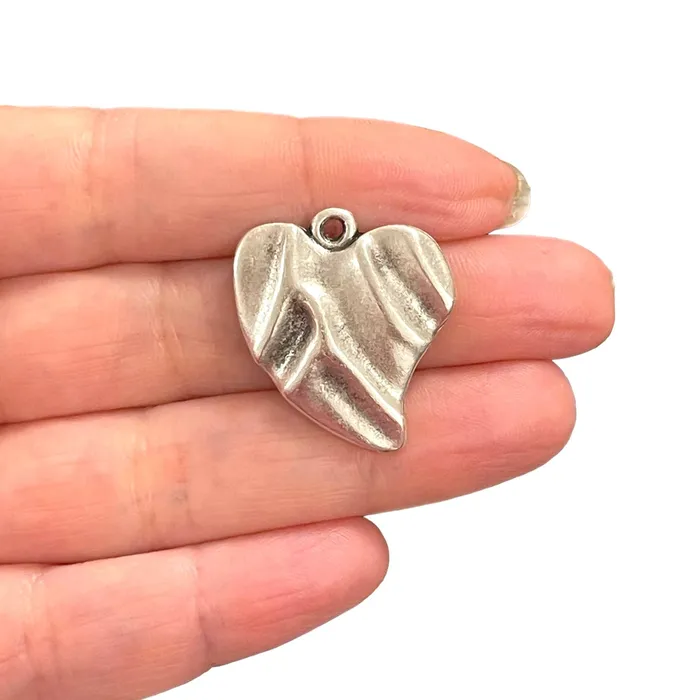 Necklaces Antique Silver Plated Heart Pendant Peppy Beads