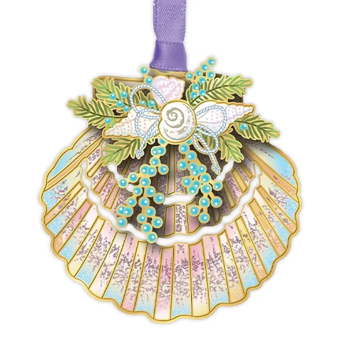 Necklaces Beacon Design Seashell Montage Metal Christmas Ornament CHEMARTBEACON Necklaces Beacon Design Seashell Montage Metal Christmas Ornament CHEMARTBEACON