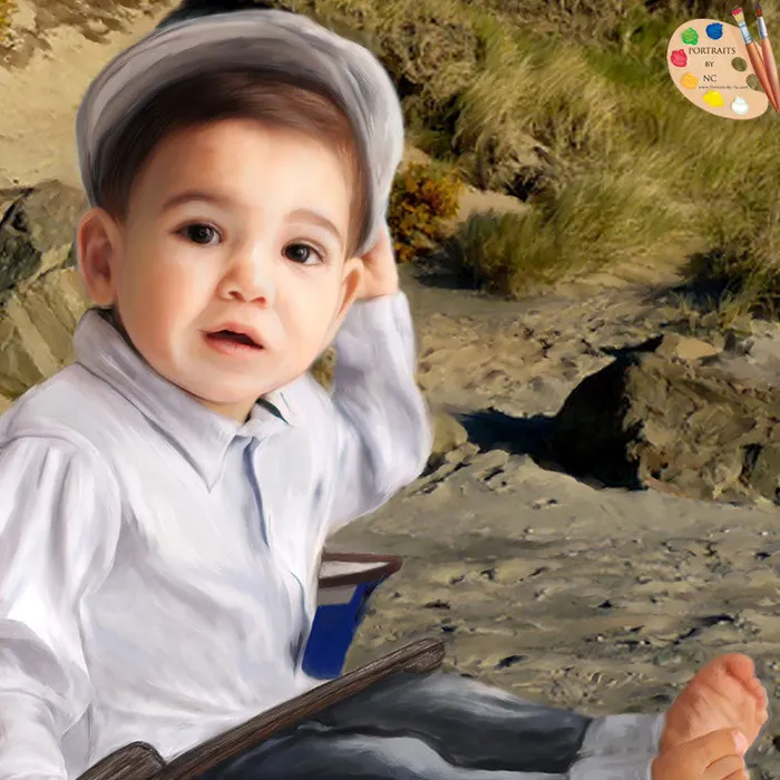 Necklaces Boy Oil Portrait Little Sailor Portraits by NC