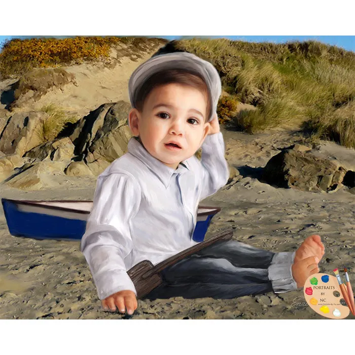 Necklaces Boy Oil Portrait Little Sailor Portraits by NC