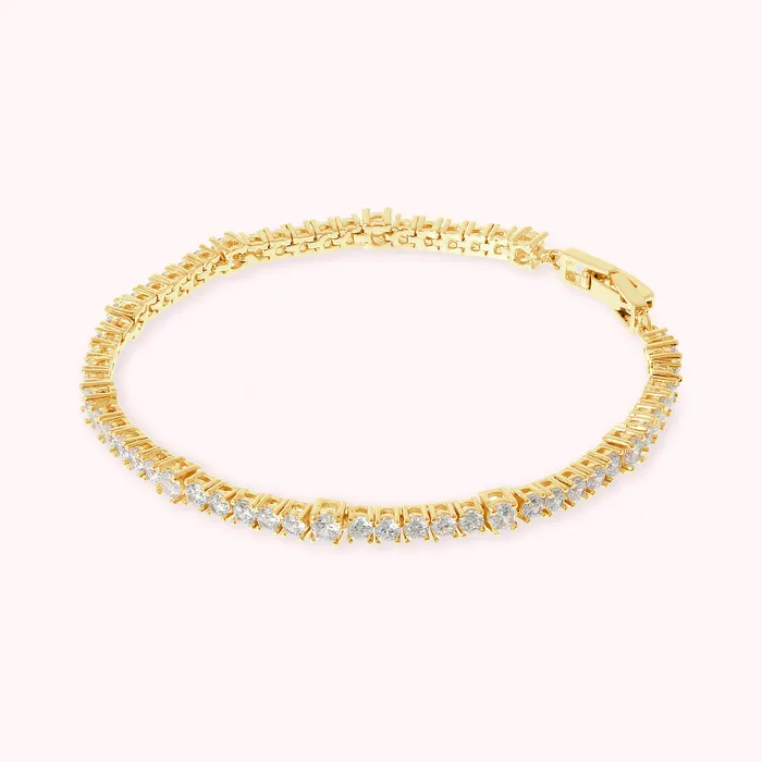 Necklaces Bronzallure Bracciale Tennis Golden con Cubic Zirconia