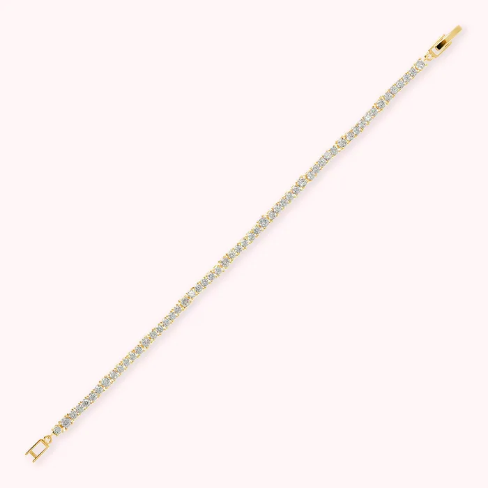 Necklaces Bronzallure Bracciale Tennis Golden con Cubic Zirconia
