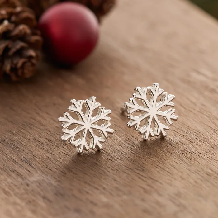 Necklaces Chadds Ford Jewelry Sterling Silver Snowflake Studs