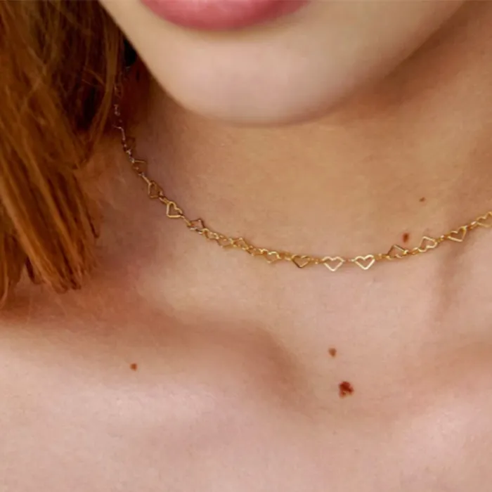 Necklaces Collar de Corazones Oro 14k Oro 10k Vermeil o Plata 925 Gold Shield