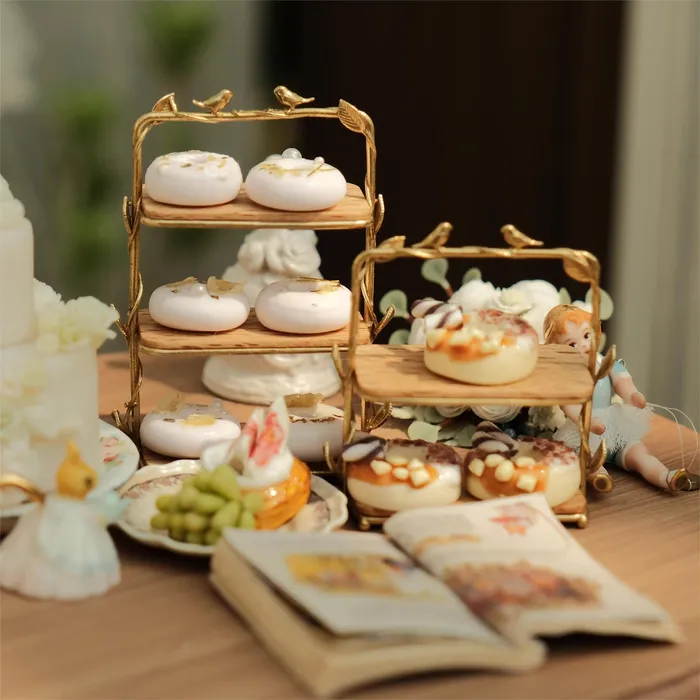 Necklaces DSER Dollhouse Furniture Accessories Three Tiered Canary Dessert Rack Miniature Kitchen Table Decor Toy for 16 Scale Models Necklaces DSER Dollhouse Furniture Accessories Three Tiered Canary Dessert Rack Miniature Kitchen Table Decor Toy for 16 Scale Models