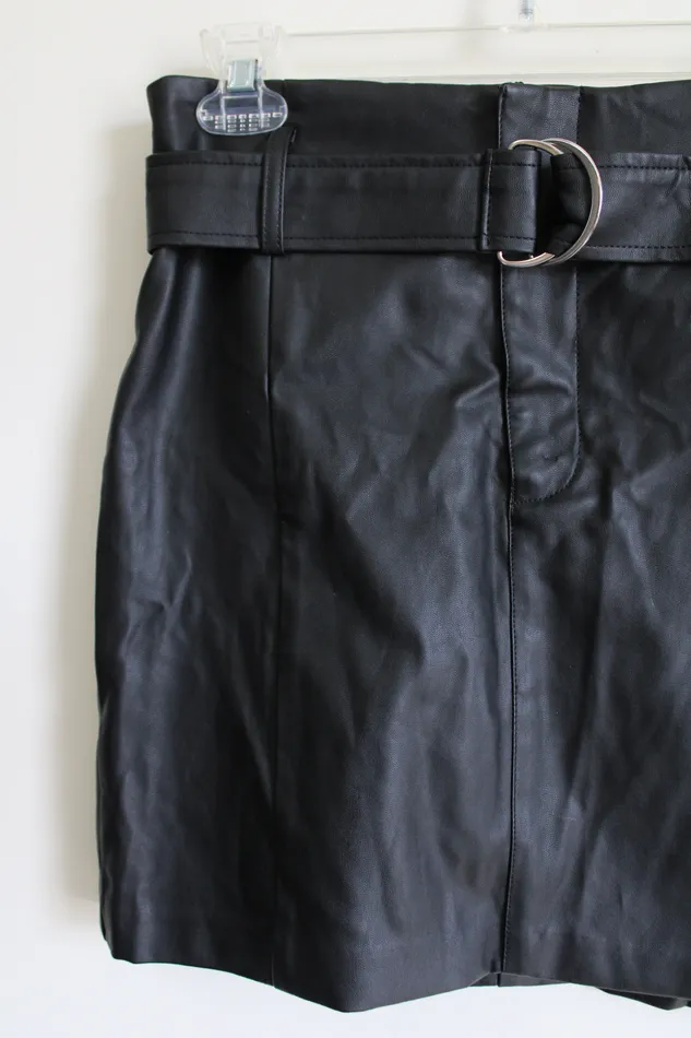 Necklaces Forever 21 Forever 21 Black Faux Leather Belted Skirt M