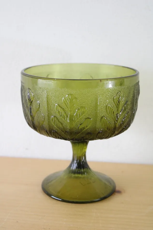 Necklaces FTD FTD Green Leaf 1978 Pedestal Dish