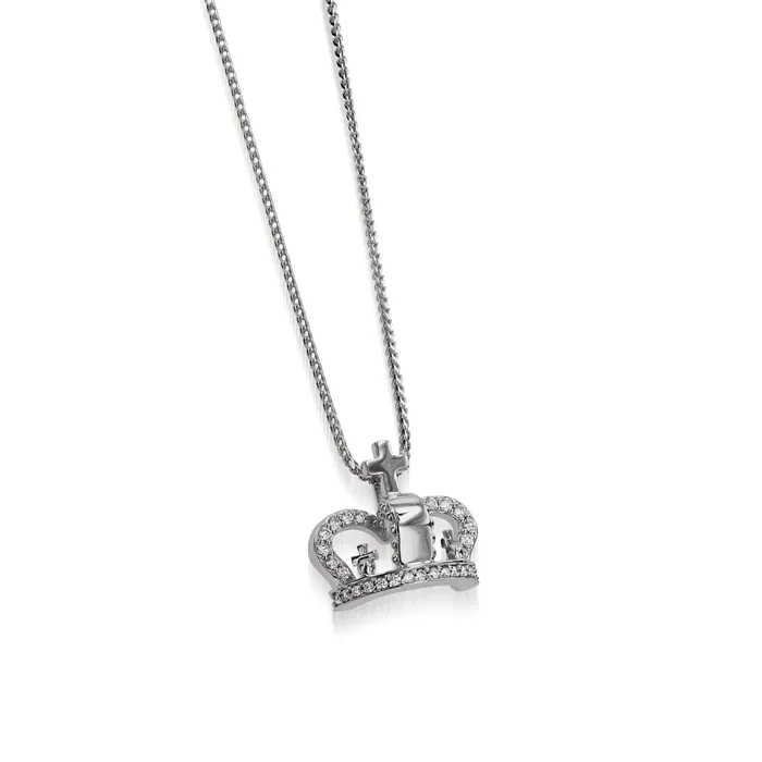 Necklaces John Atencio Essence Crown Pave Diamond Pendant