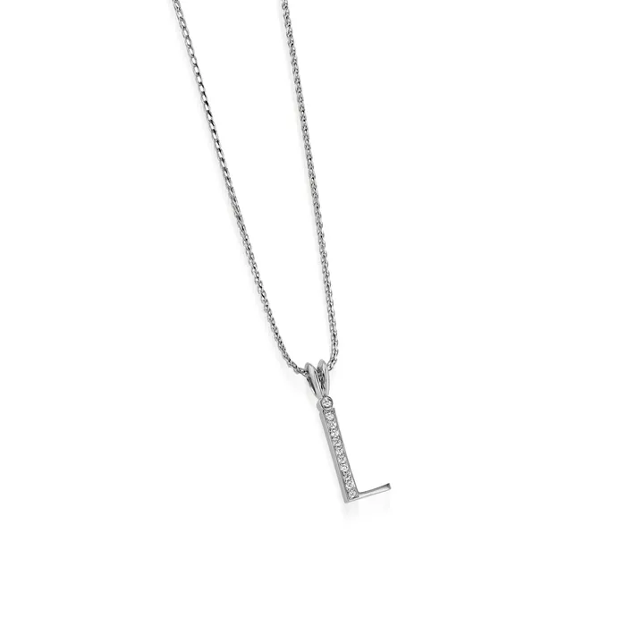 Necklaces John Atencio Initial L Diamond Pendant