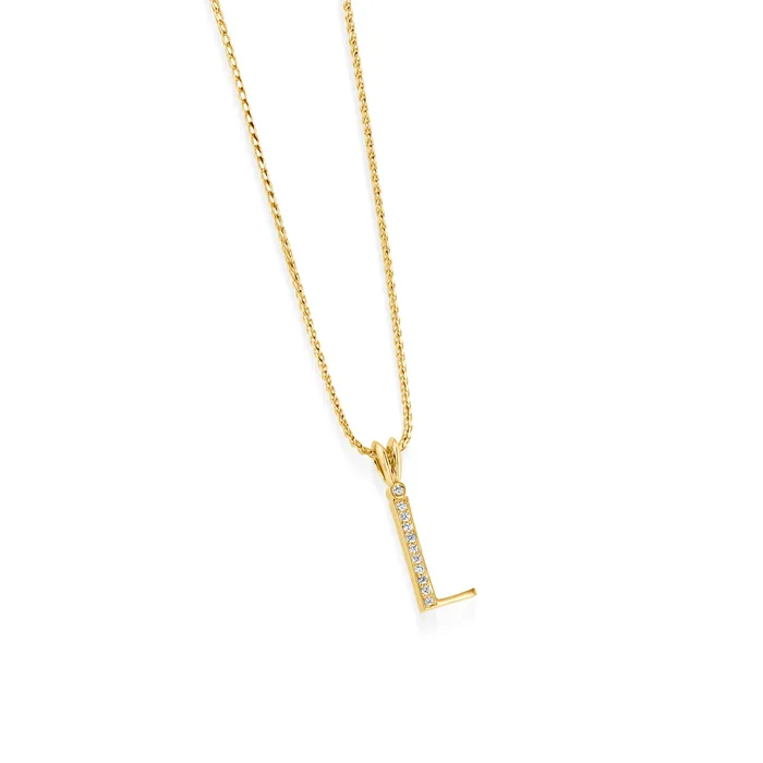 Necklaces John Atencio Initial L Diamond Pendant