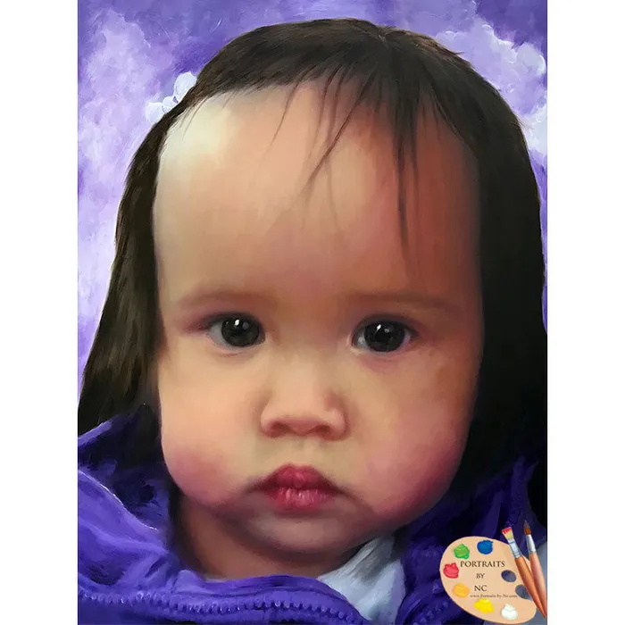 Necklaces Little Girl Oil Portrait Portraits by NC
