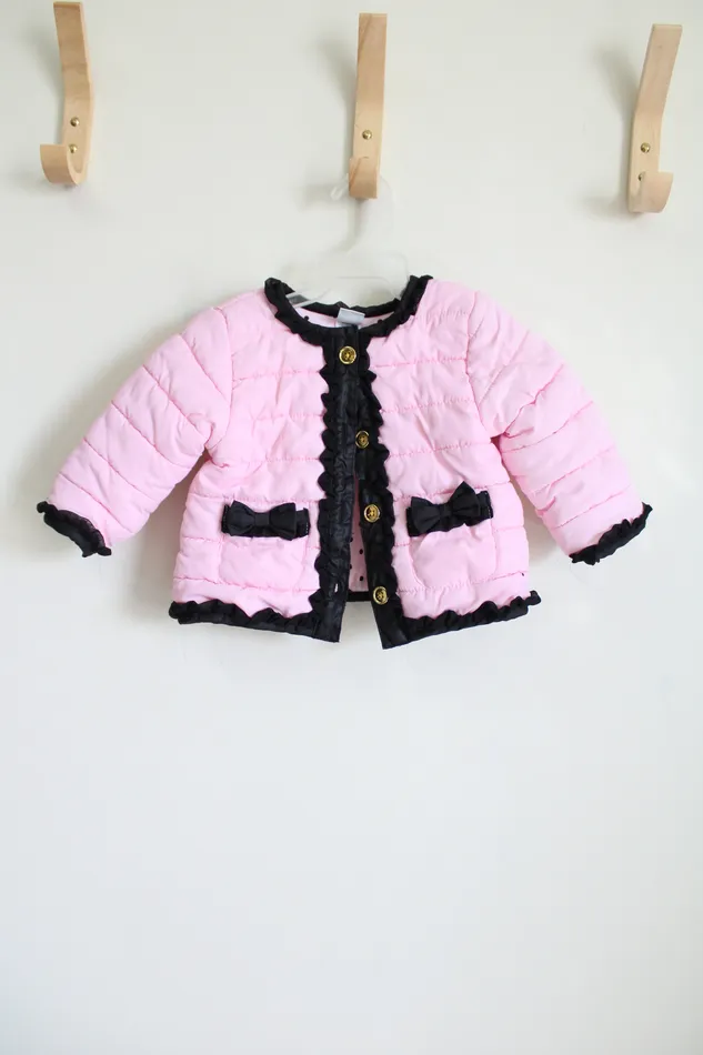 Necklaces Little Me Little Me Pink Black Puffer Coat 12 MO
