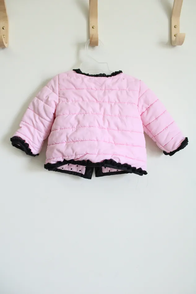 Necklaces Little Me Little Me Pink Black Puffer Coat 12 MO