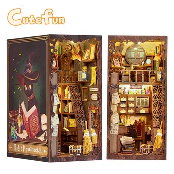 Necklaces Magic Pharmacist Book Nook Kit with Light Miniature Toy Kit DIY Miniatures by NC Necklaces Magic Pharmacist Book Nook Kit with Light Miniature Toy Kit DIY Miniatures by NC