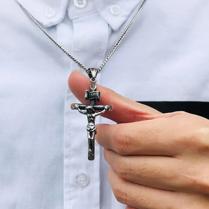 Necklaces Mens Christian Necklace br INRI Lords Guidance
