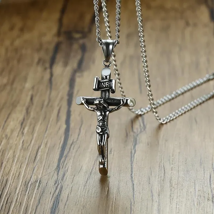 Necklaces Mens Christian Necklace br INRI Lords Guidance