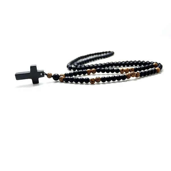 Necklaces Mens Christian Necklace br Rosary Bead Lords Guidance