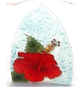 Necklaces PAMPEANAGLASS PamPeana Glass Red Hibiscus Night Light