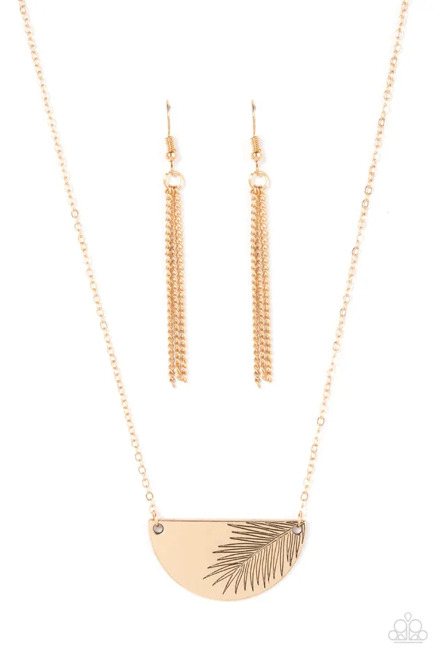 Necklaces Paparazzi Accessories Cool PALM and Collected Gold