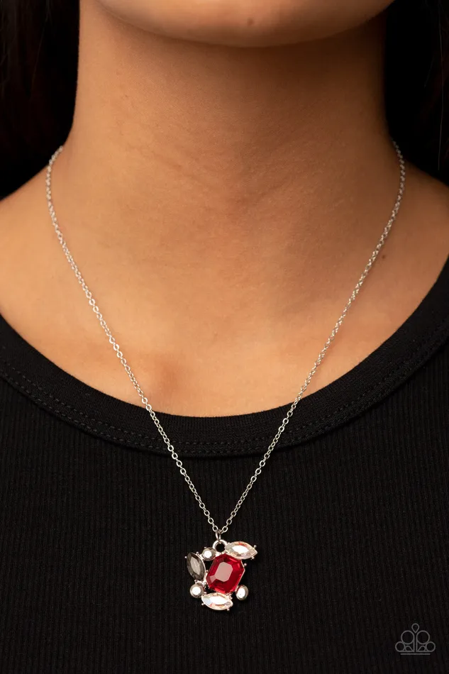 Necklaces Paparazzi Accessories Prismatic Projection Red