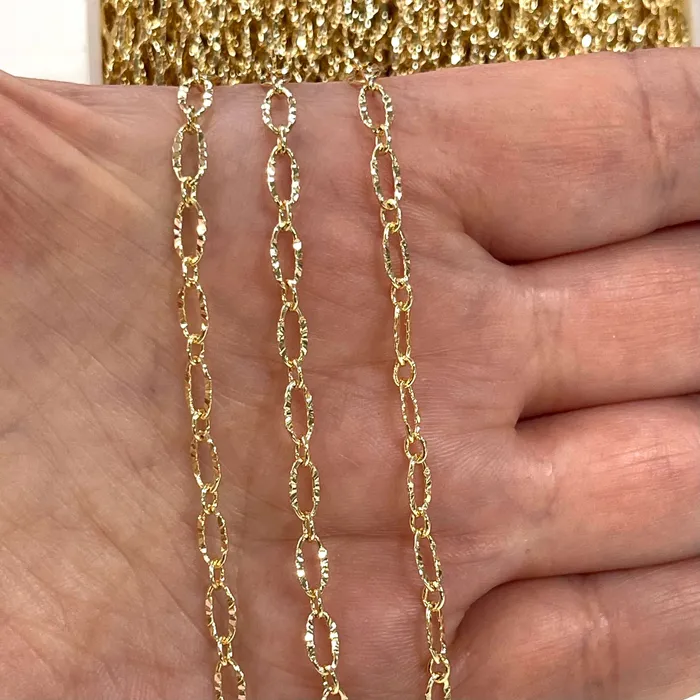 Necklaces Peppy Beads 24Kt Shiny Gold Plated Brass Chain 6x3 mm Gold Plated Chain Necklaces Peppy Beads 24Kt Shiny Gold Plated Brass Chain 6x3 mm Gold Plated Chain