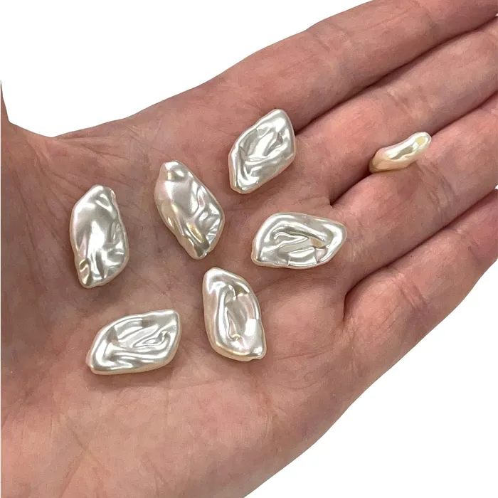 Necklaces Peppy Beads Ivory Color Acrylic Baroque Pearl 20x10mm Beads with 12mm Hole 50 Gr Pack90 Beads Necklaces Peppy Beads Ivory Color Acrylic Baroque Pearl 20x10mm Beads with 12mm Hole 50 Gr Pack90 Beads