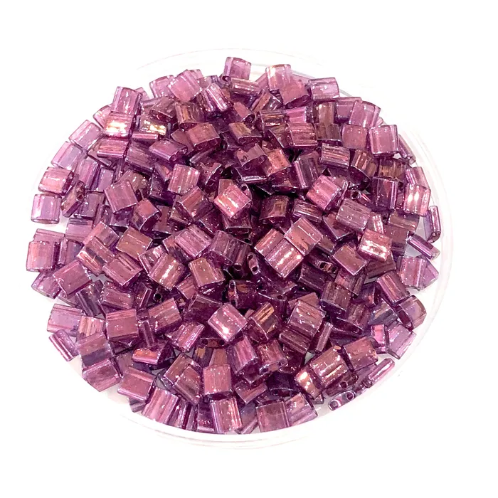 Necklaces Peppy Beads Miyuki Tila Beads TL0316 Light Amethyst Gold Luster