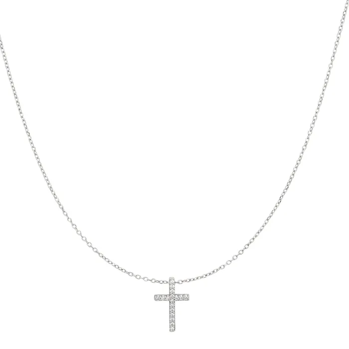 Necklaces RACHEL LYNN CHICAGO White Gold Diamond Cross Pendant
