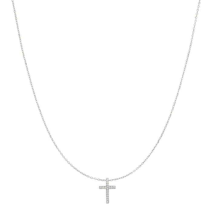 Necklaces RACHEL LYNN CHICAGO White Gold Diamond Cross Pendant