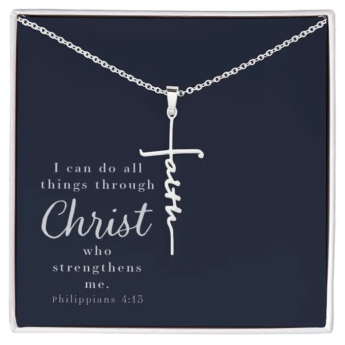 Necklaces ShineOn Fulfillment Faith Cross Necklace Philippians 413
