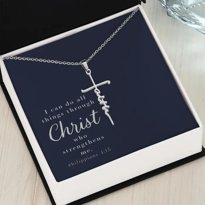 Necklaces ShineOn Fulfillment Faith Cross Necklace Philippians 413