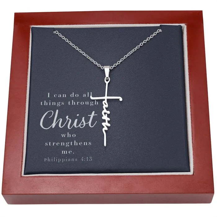 Necklaces ShineOn Fulfillment Faith Cross Necklace Philippians 413