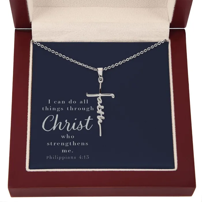 Necklaces ShineOn Fulfillment Faith Cross Necklace Philippians 413
