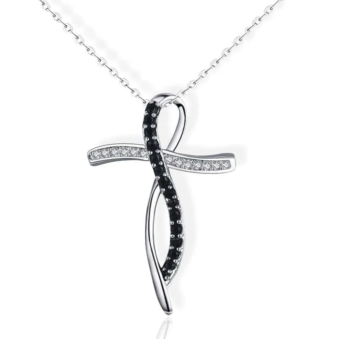 Necklaces Womens Christian Necklace br Black and White Lords Guidance