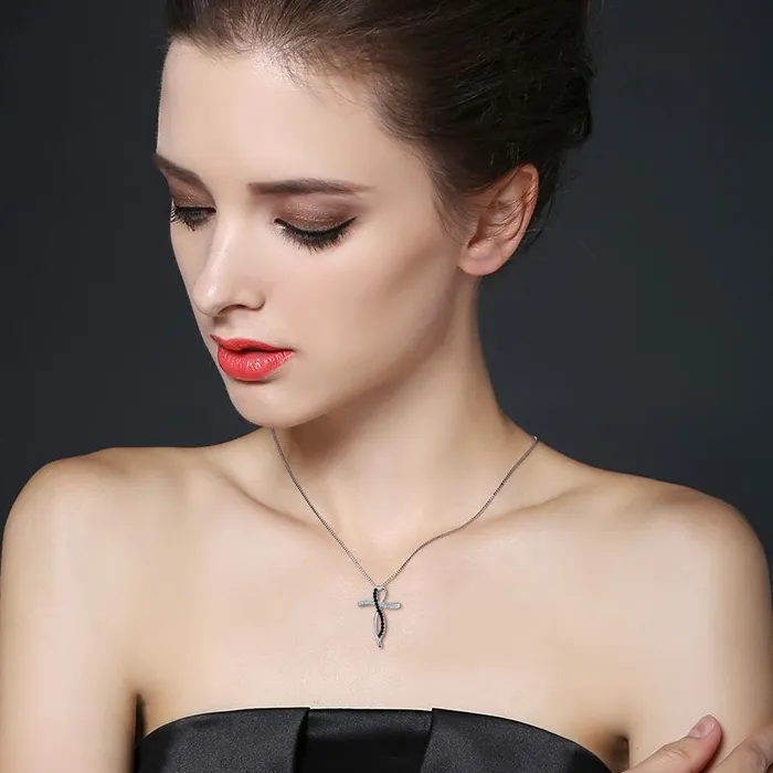 Necklaces Womens Christian Necklace br Black and White Lords Guidance