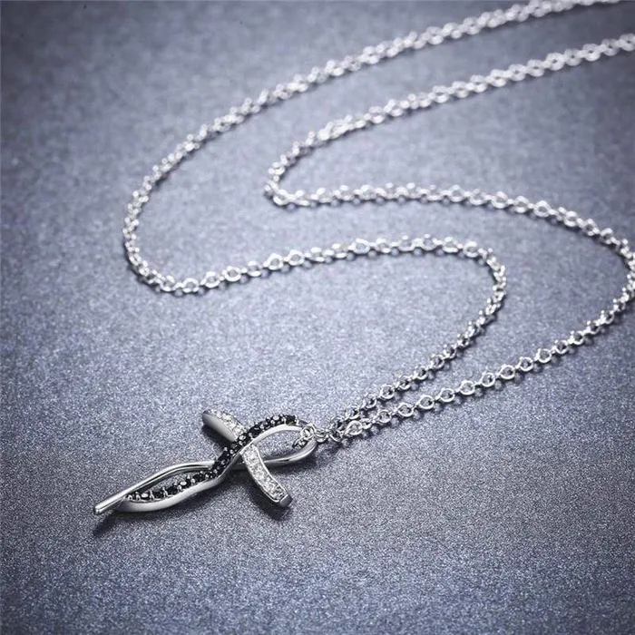 Necklaces Womens Christian Necklace br Black and White Lords Guidance