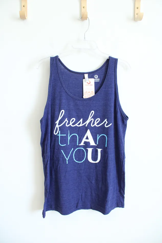 NEW American Apparel Blue Fresher Than You Tank Top American Apparel Rings