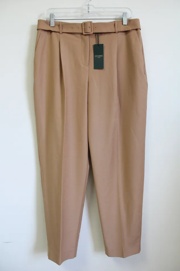 NEW Hobbs London Harrietta Trouser Brown Belted Trouser Pant 8 Hobbs London Earrings