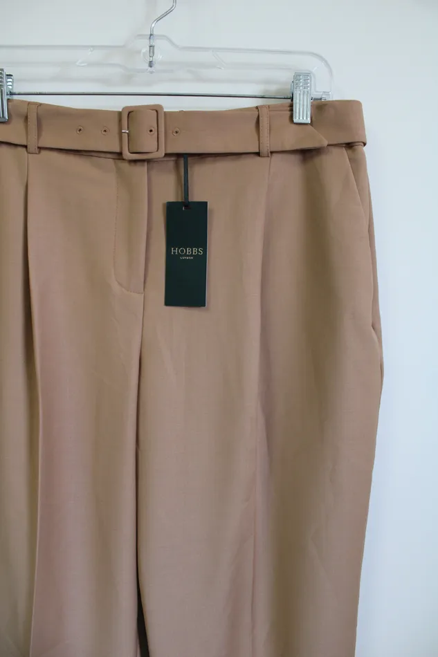 NEW Hobbs London Harrietta Trouser Brown Belted Trouser Pant 8 Hobbs London Earrings
