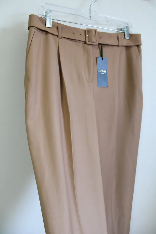 NEW Hobbs London Harrietta Trouser Brown Belted Trouser Pant 8 Hobbs London Earrings