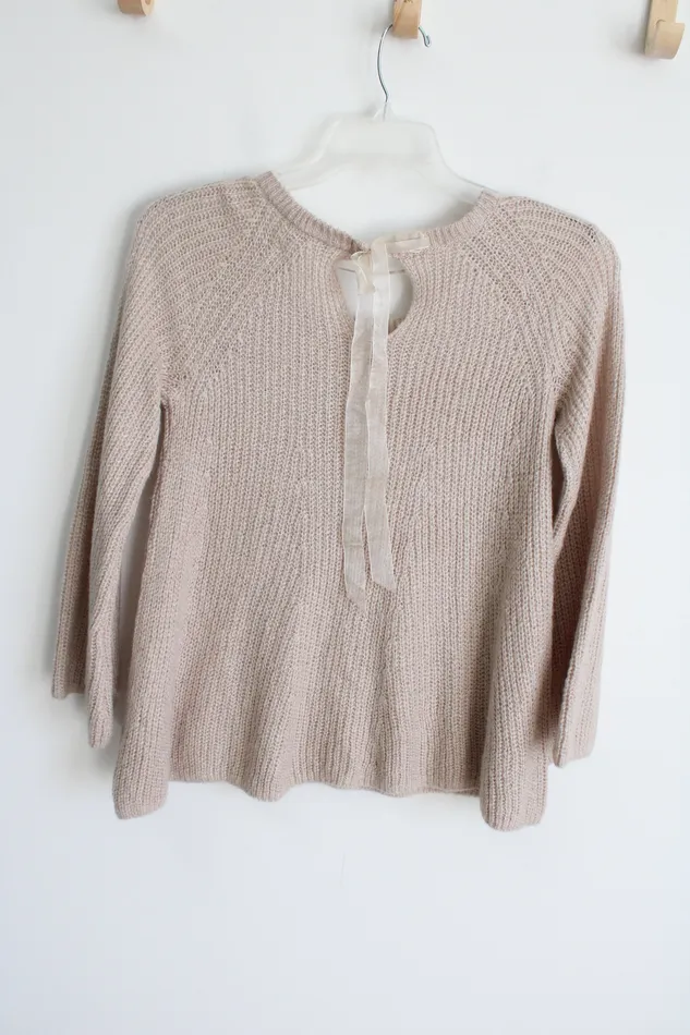 NEW Lauren Conrad Tan Knit Sequined Sweater XS Lauren Conrad Earrings