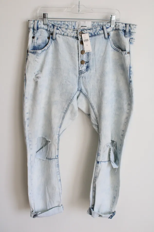 NEW OneTeaspoon Anthropologie Acid Wash Distressed Denim High Rise Jeans 30 Anthropologie Earrings NEW OneTeaspoon Anthropologie Acid Wash Distressed Denim High Rise Jeans 30 Anthropologie Earrings