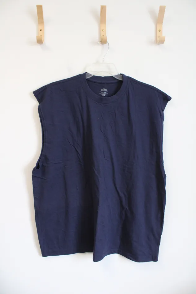 NEW Spalding Navy Cotton Muscle Tank 3XL Spalding Earrings