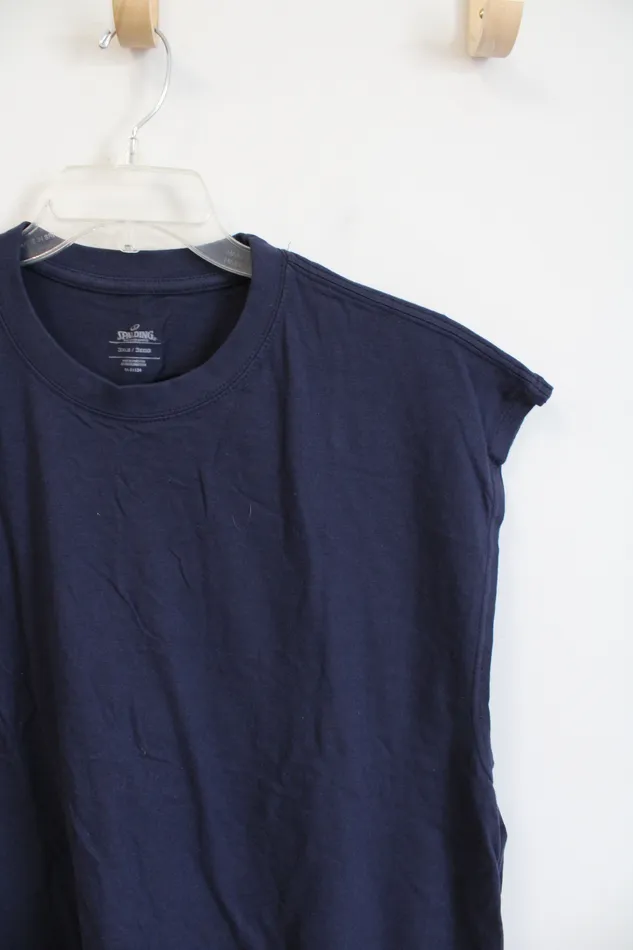 NEW Spalding Navy Cotton Muscle Tank 3XL Spalding Earrings