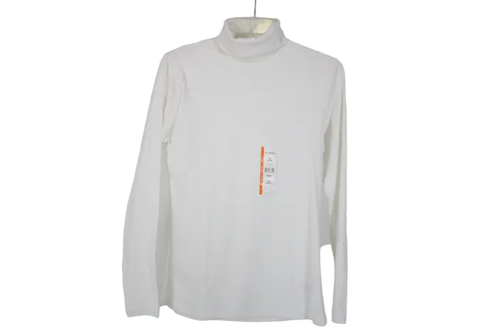 NEW Time And Tru White Fitted Turtleneck M Time And Tru Rings