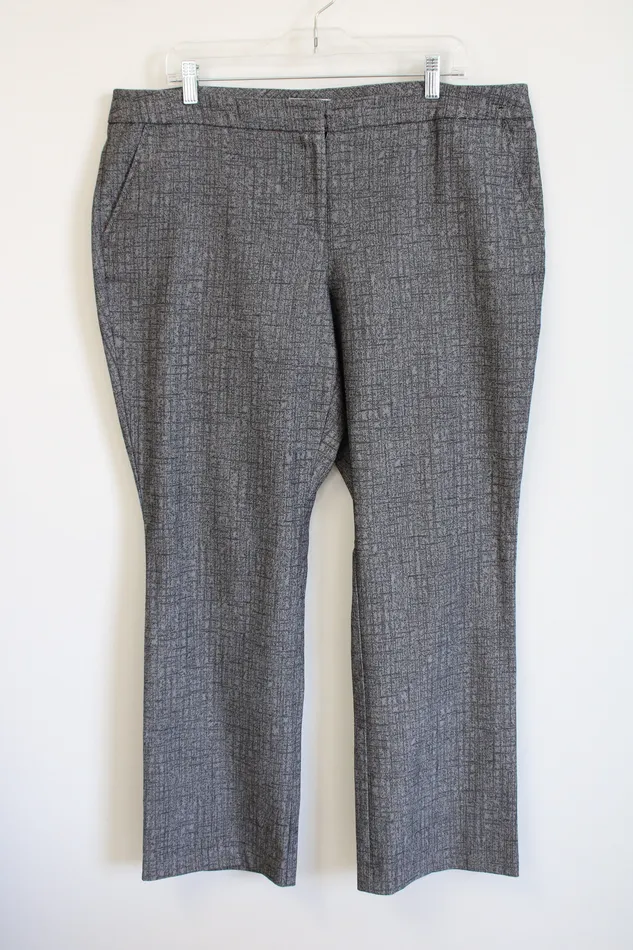 New York Company New York Co Gray Plaid Trouser Pant 16 Earrings