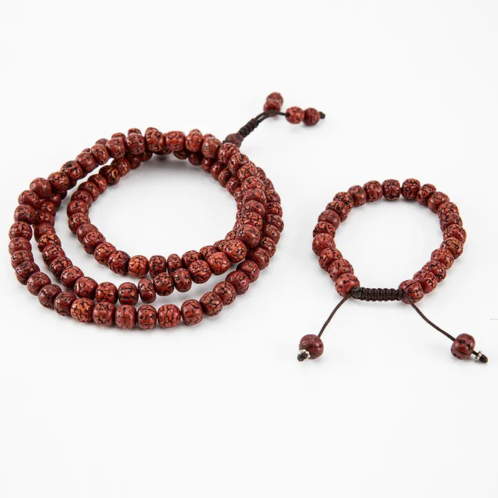 Nirvana Mala Red Rudraksha Mala and Bracelet Bracelets