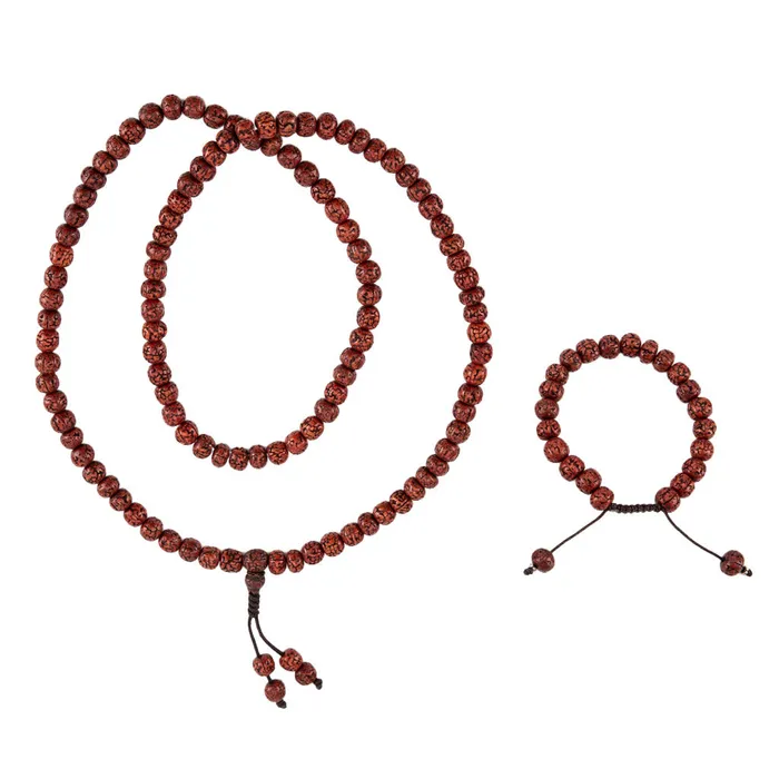 Nirvana Mala Red Rudraksha Mala and Bracelet Bracelets