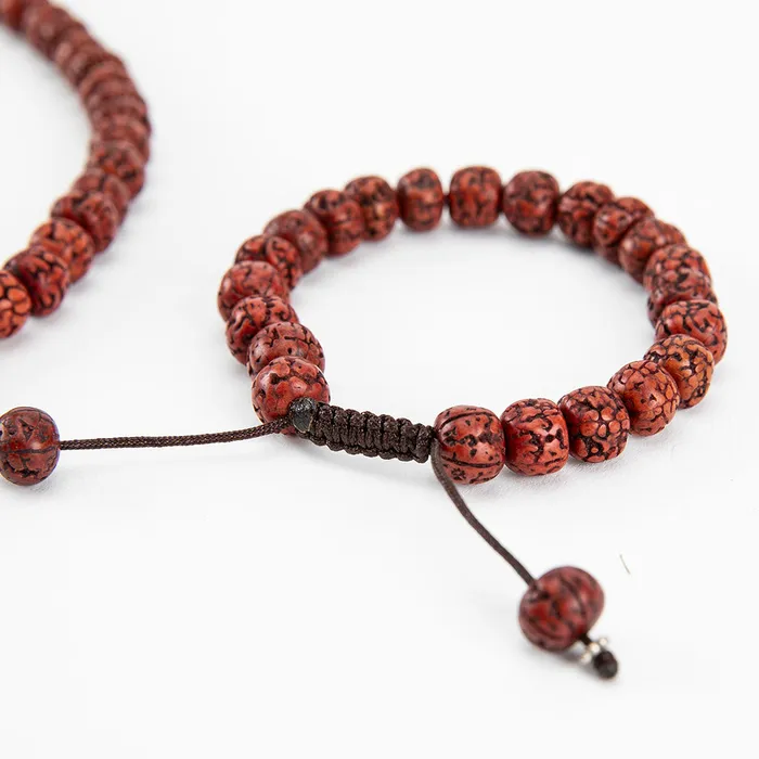 Nirvana Mala Red Rudraksha Mala and Bracelet Bracelets