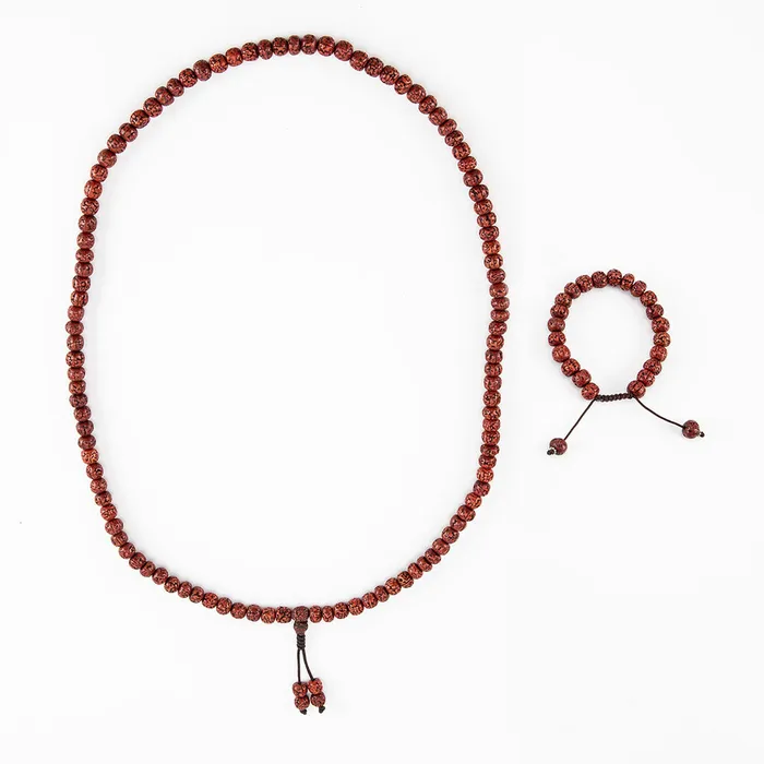 Nirvana Mala Red Rudraksha Mala and Bracelet Bracelets